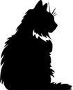 Norwegian Forest Cat Black Silhouette Generative Ai Royalty Free Stock Photo