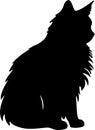 Norwegian Forest Cat Black Silhouette Generative Ai Royalty Free Stock Photo