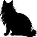 Norwegian Forest Cat Black Silhouette Generative Ai Royalty Free Stock Photo