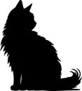 Norwegian Forest Cat Black Silhouette Generative Ai Royalty Free Stock Photo