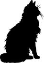Norwegian Forest Cat Black Silhouette Generative Ai Royalty Free Stock Photo