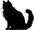 Norwegian Forest Cat Black Silhouette Generative Ai Royalty Free Stock Photo