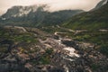 Norwegian Highway On Top Of Mountain Peak Royalty Free Stock Photo