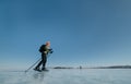 Norwegian hiking skates. An experimental tour skates for prolonged trips to the ice. Used in Russia. Royalty Free Stock Photo