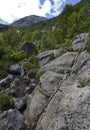 Norwegian hiking trail with rope Royalty Free Stock Photo