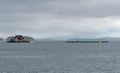 Norwegian industrial scale fish farming near Stavanger Royalty Free Stock Photo