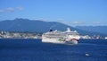 Norwegian Jewel Cruise Ship from Norwegian Cruise Line leaving the Canada Place cruise terminal in downtown Vancouver for a seven