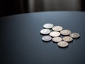 Norwegian Kroner coins on the head side Royalty Free Stock Photo