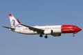 Norwegian landing on airport, Boeing 737