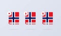 Norwegian language online course icon set. Distance education. Norwegian dictionary. Audiobooks concept. Vector EPS 10. Isolated