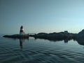 Norwegian lighthouse on the rock