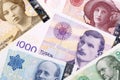 Norwegian money, a background Royalty Free Stock Photo