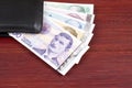 Norwegian money in the black wallet Royalty Free Stock Photo