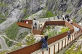 Norwegian mountain tourist landscape. Trollstigen viewpoint. Travel Norway