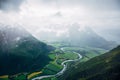 Norwegian mountain view Royalty Free Stock Photo