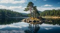 Norwegian Nature: Pine Trees On An Island