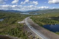 Norwegian Nordland County with Highway Aerial Vista