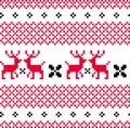 Norwegian ornamental Christmas pattern ( red and w