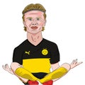 Erling Braut Haaland Caricature ilustration