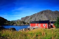 Norwegian red houses Royalty Free Stock Photo