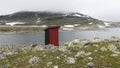 Norwegian Red Outhouse Royalty Free Stock Photo