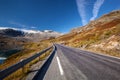 Norwegian road in mountains in autumn