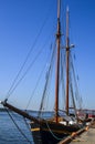 Sail boat docked in the harbour near Aker Brygge in Oslo Norway Royalty Free Stock Photo