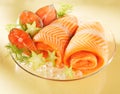 Norwegian salmon on a plate Royalty Free Stock Photo
