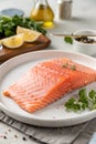 Norwegian salmon on a plate Royalty Free Stock Photo
