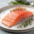 Norwegian salmon on a plate Royalty Free Stock Photo