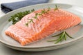 Norwegian salmon on a plate Royalty Free Stock Photo