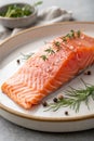 Norwegian salmon on a plate Royalty Free Stock Photo