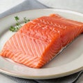 Norwegian salmon on a plate Royalty Free Stock Photo