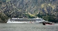 Norwegian Star at anchor in Kotor Bay Royalty Free Stock Photo