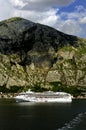 Norwegian Star at anchor in Kotor Bay Royalty Free Stock Photo