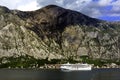 Norwegian Star at anchor in Kotor Bay Royalty Free Stock Photo