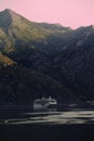 Norwegian Star at anchor in Kotor Bay Royalty Free Stock Photo