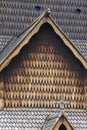 Norwegian stave church detail. Heddal. Historic building. Norway