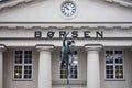 The Norwegian Stock Exchange Oslo BÃÂ¸rs with statue