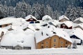 Norwegian style chalets in Flaine Royalty Free Stock Photo