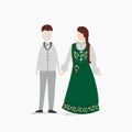 Norwegian traditional wedding dress vector Royalty Free Stock Photo