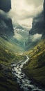 Norwegian Valley In Matte Painting Style By Geirri Barnd