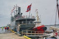 Norwegian veteran ship moored at the marina