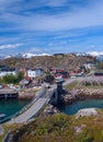 Norwegian village on island Skrova Royalty Free Stock Photo