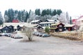 Norwegian village in a winter snowy day in the Skedsmo, a municipality in Akershus county, Norway