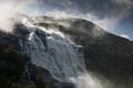 Norwegian waterfall Langfoss Akrafjorden