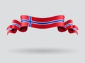 Norwegian wavy flag. Vector illustration.