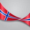 Norwegian wavy flag. Vector illustration. Royalty Free Stock Photo