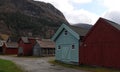 Boat an fishermans houses in Vik i Sogn in Norway