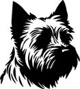 Norwich Terrier Black Silhouette Generative Ai